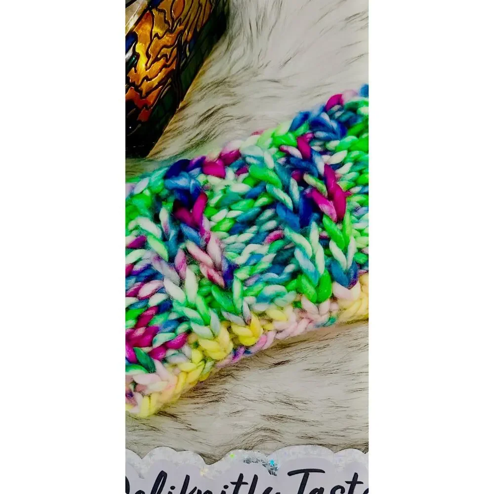 Hand Knit Merino Wool Headband: Scrappy Knit Earwarmer